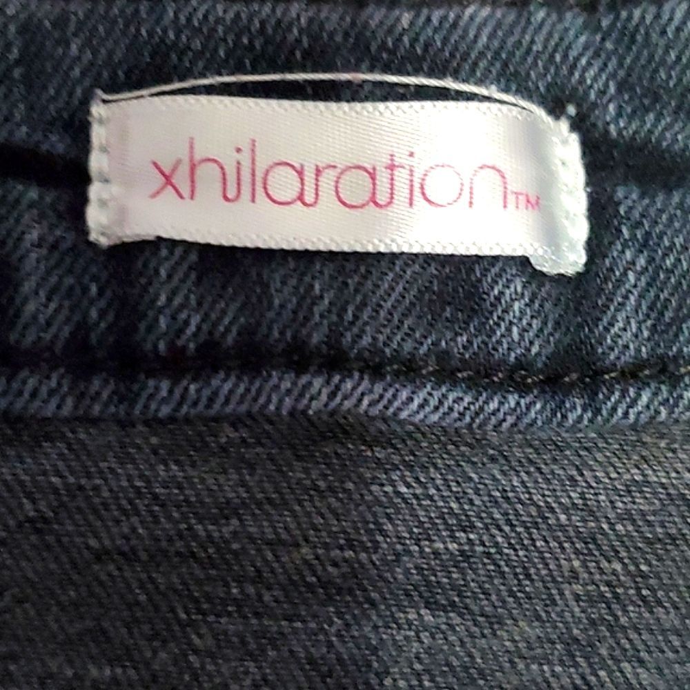 Xhilaration Black Washed High Rise Three Button Jean Shorts 12 - Picture 6 of 8